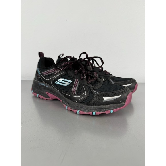 Skechers Shoes - Skechers Hillcrest Trail Running Shoes Womens 7 Black Purple Teal Walking Hiking